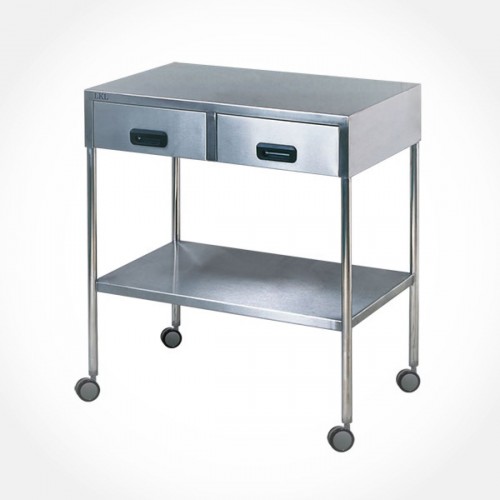 Stainless Steel Medical Lab Dressing Table (2 Drawers)